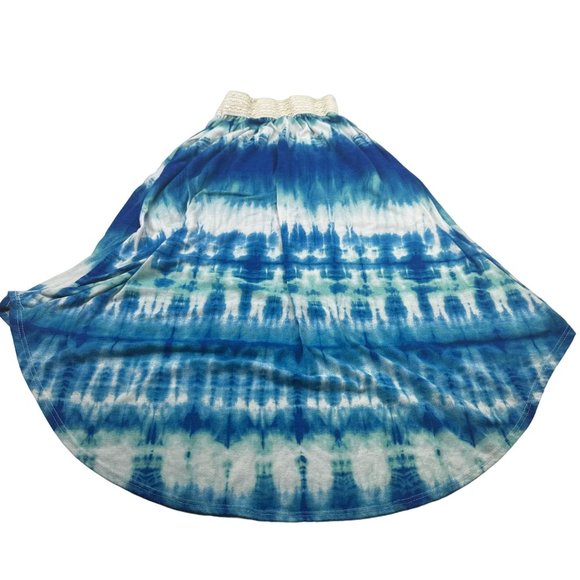 Btween Girl's Size 12 Skirt Hi Low Two Snags On Waistband Tie Die Blue Preowned - Picture 2 of 10
